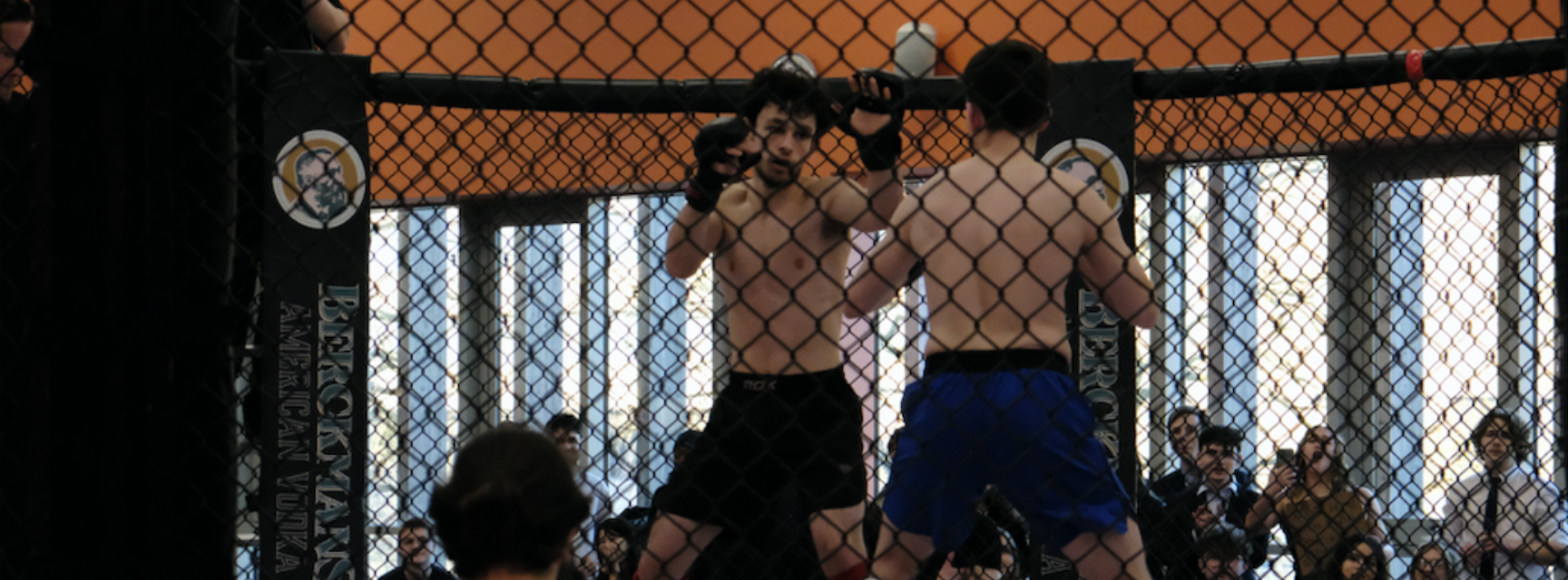 An MMA walking around the octagonal ring